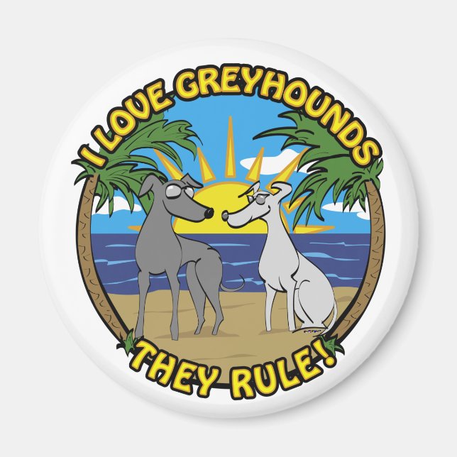 I LIEBE GREYHOUNDS SIE REGEL MAGNET (Vorne)