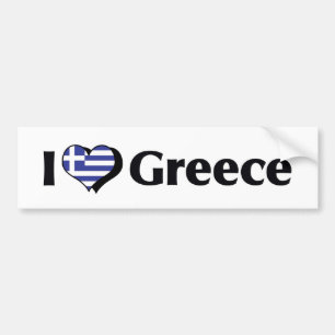 I Liebe Griechenland Flagge Autoaufkleber