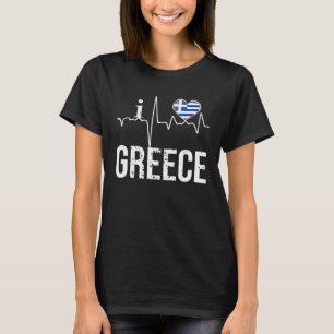 I Liebe Griechenland Herzschlag Flag für griechisc T-Shirt