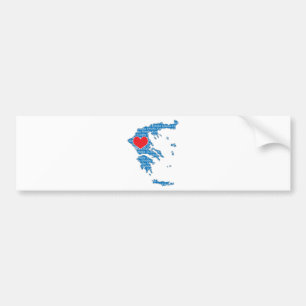 I Liebe-Griechenland-Karte Autoaufkleber