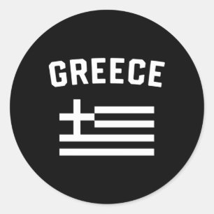 I Liebe Griechenland Minimalistisch griechische Fl Runder Aufkleber