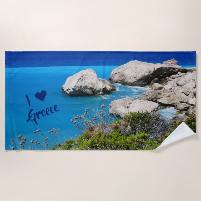 I Liebe Griechenland  Strandtuch (Vorderseite)