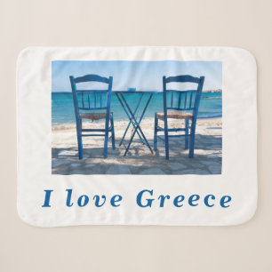 I Liebe Griechenland Taverna Foto blau-weiß Sherpadecke