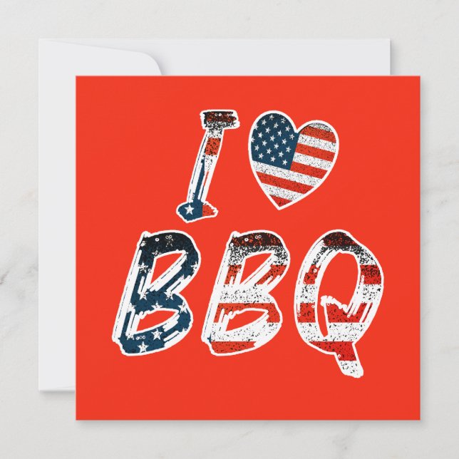 I Liebe GRILLEN, amerikanischer patriotischer Einl (Vorderseite)