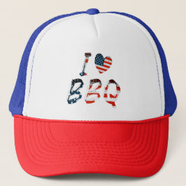 I Liebe GRILLEN, amerikanisches Patriotikum Truckerkappe