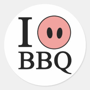 I Liebe GRILLEN Runder Aufkleber