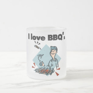 I Liebe Grillen T - Shirt und Geschenke Mattglastasse