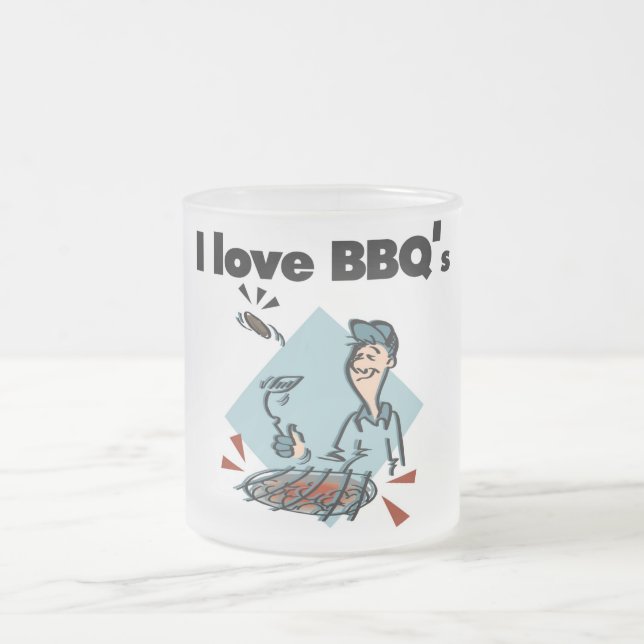 I Liebe Grillen T - Shirt und Geschenke Mattglastasse (Mittel)