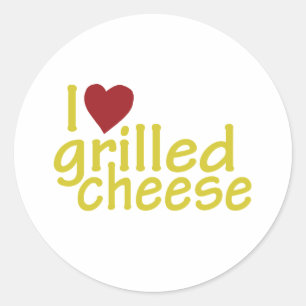 I Liebe Grillkäse Runder Aufkleber