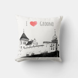 I Liebe Grodno Belarus Architektur Sketch Burg Kissen