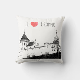 I Liebe Grodno Belarus Architektur Sketch Burg Kissen