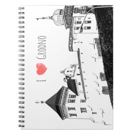 I Liebe Grodno Belarus Architektur Sketch Burg Notizblock