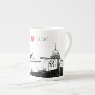 I Liebe Grodno Belarus Architektur Sketch Burg Prozellantasse