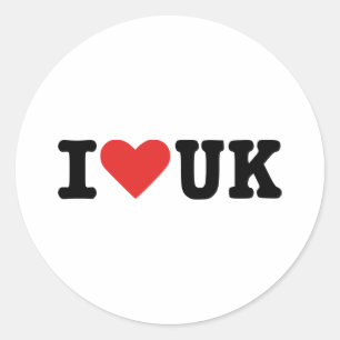 I Liebe Großbritannien Runder Aufkleber