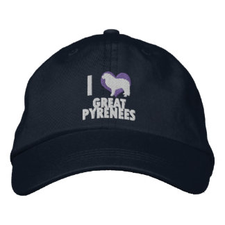 I Liebe Große Pyrenäen bestickt Hat (blau) Bestickte Kappe