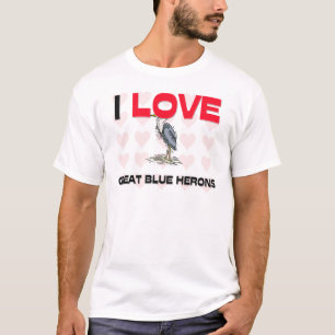 I Liebe-großes Blau-Reiher T-Shirt