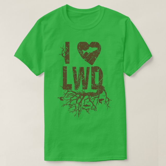 I LIEBE GROSSES WOODY DEBRI FISCHEREI HABITAT FLUS T-Shirt (Design vorne)
