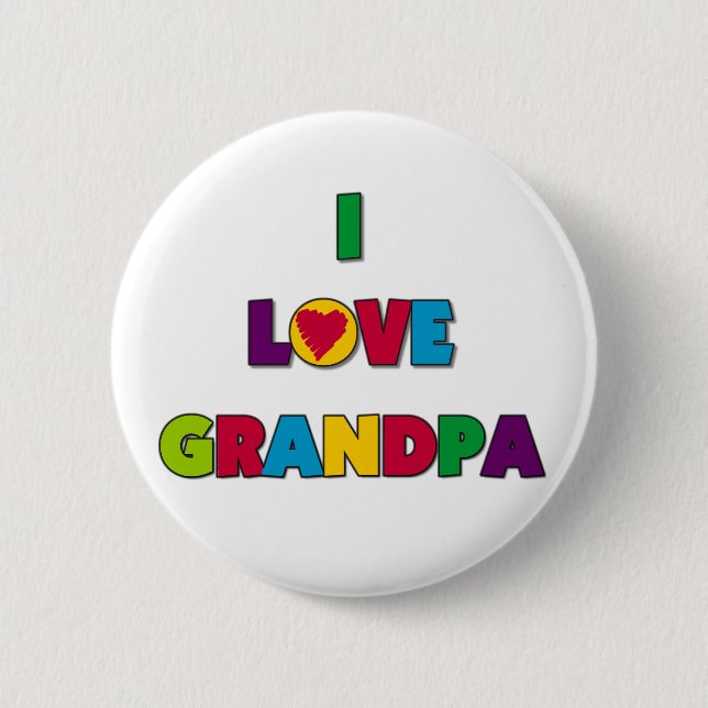 I Liebe-Großvater-T-Shirts und Geschenke Button (Vorderseite)