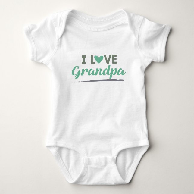 I Liebe-Großvaterbaby-Unisexbodysuit Baby Strampler (Vorderseite)