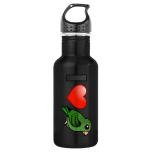 I Liebe grünes Linnies Edelstahlflasche
