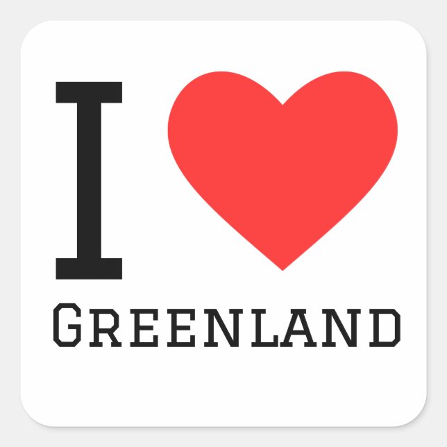 I Liebe Grünland Quadratischer Aufkleber (Vorderseite)