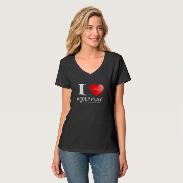 I Liebe-Gruppe Spiel-v Hals-T - Shirt (Vorderseite Vollansicht)