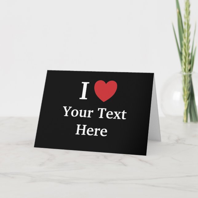I Liebe Grußkarte - Text hinzufügen + Beschriftung Karte (Vorderseite)