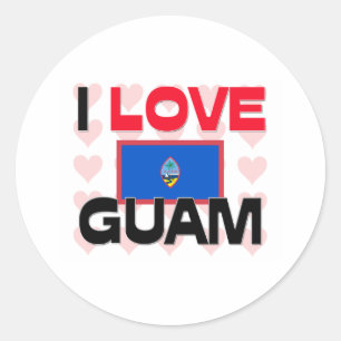 I Liebe Guam Runder Aufkleber
