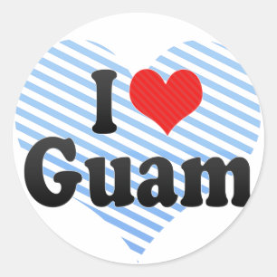 I Liebe Guam Runder Aufkleber