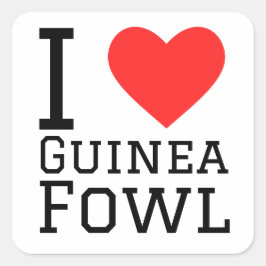 I LIEBE GUINEA QUADRATISCHER AUFKLEBER