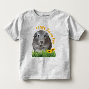 I LIEBE Guinea Schweine Gelbblüten Kleinkind T-shirt