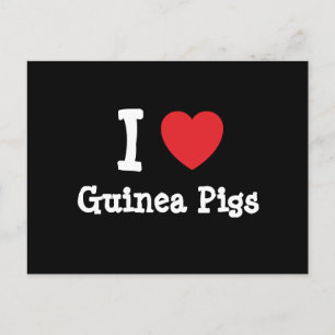 I Liebe Guinea Schweine Herz Brust personalisiert Postkarte