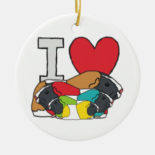 I Liebe Guinea Schweine Keramik Ornament