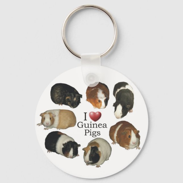 I Liebe Guinea Schweine - Schlüsselanhänger (Vorderseite)