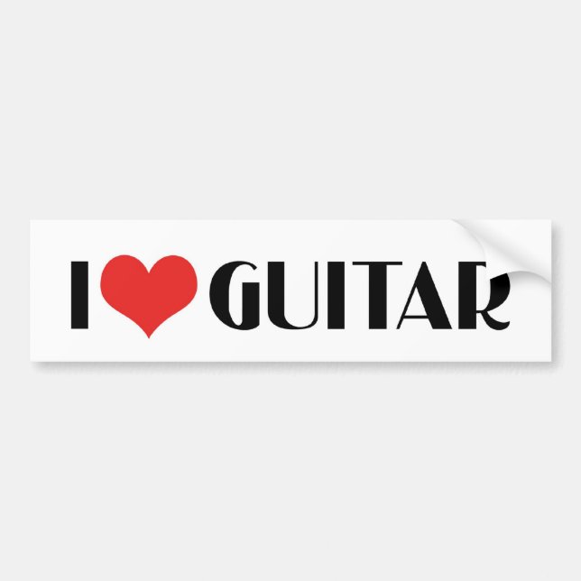 I Liebe Guitar Autoaufkleber (Vorne)