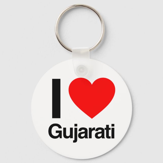 i Liebe gujarati Schlüsselanhänger (Vorderseite)