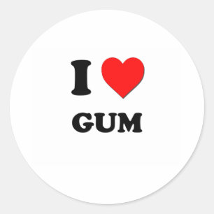 I Liebe-Gummi Runder Aufkleber