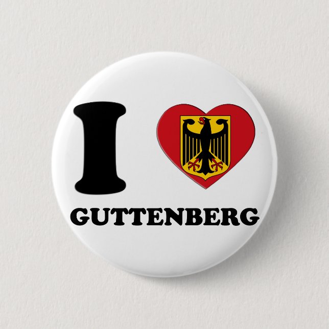 I LIEBE GUTTENBERG BUTTON (Vorderseite)