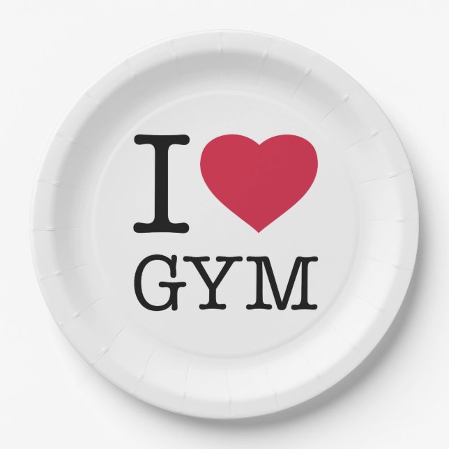 I LIEBE GYM PAPPTELLER (Vorderseite)