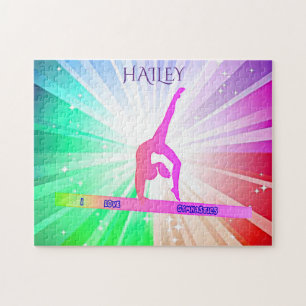 "I LIEBE GYMNASTICS" Lichterpuzzle mit Gymnast.