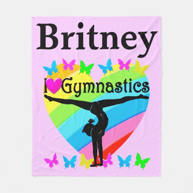 I LIEBE GYMNASTICS PERSONALISIERT GYMNAST BLANKET FLEECEDECKE (Vorderseite)
