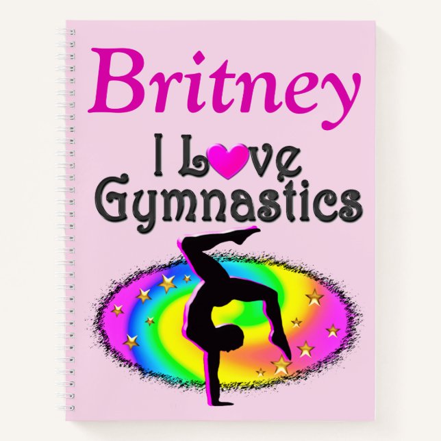 I LIEBE GYMNASTICS PERSONALISIERT JOURNAL NOTIZBUCH (Vorderseite)