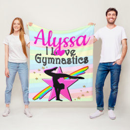 I LIEBE GYMNASTICS SUPER STAR DESIGN FLEECEDECKE