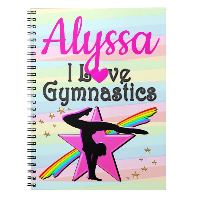 I LIEBE GYMNASTICS SUPER STAR DESIGN NOTIZBLOCK (Vorderseite)