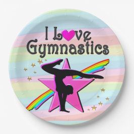 I LIEBE GYMNASTICS TUMBLING QUEEN DESIGN PAPPTELLER