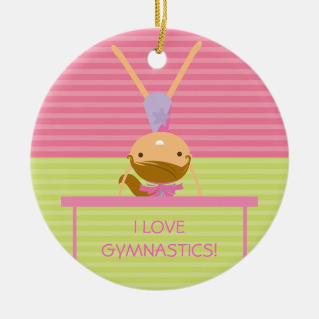 I LIEBE GYMNASTICS Weihnachtsschmuck (Vorne)