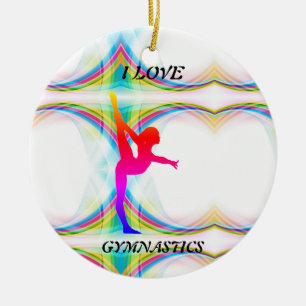 I Liebe Gymnastik Keramik Ornament