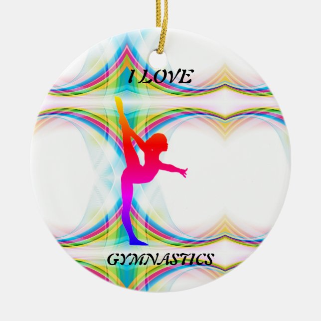 I Liebe Gymnastik Keramik Ornament (Vorne)