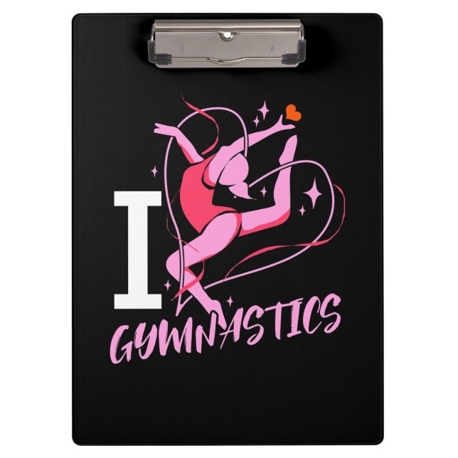 I Liebe Gymnastik Klemmbrett (Vorderseite)