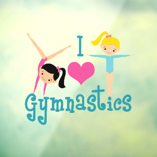 I Liebe Gymnastik Niedlich Gymnastik Fensteraufkleber